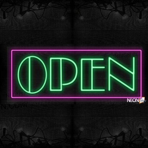Double stroke OPEN with pink border LED Flex