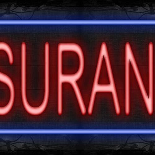Insurance in red with blue border LED Flex