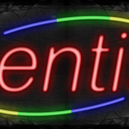 Dentist in red with colorful arc border LED Flex