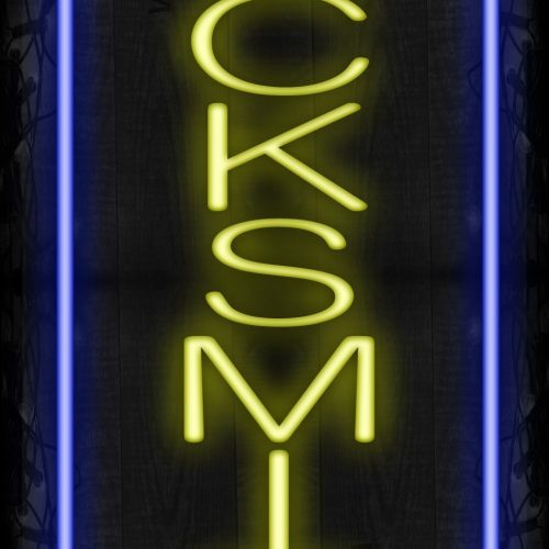 Locksmith with blue border LED Flex  (Vertical sign)