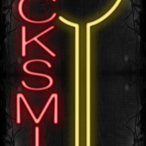 Locksmith with key logo LED Flex  (Vertical sign)