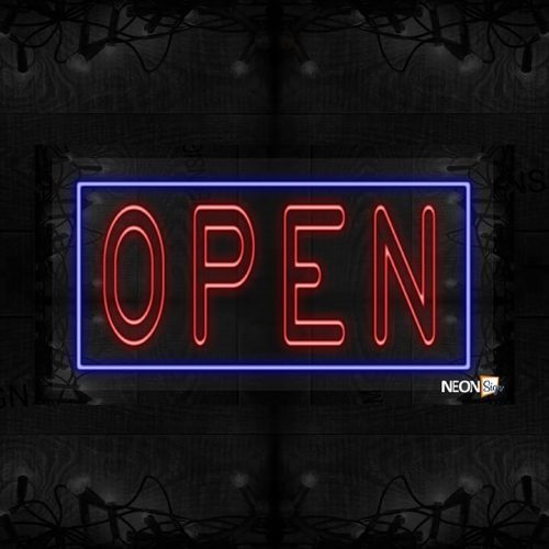 Double stroke OPEN with blue border LED Flex