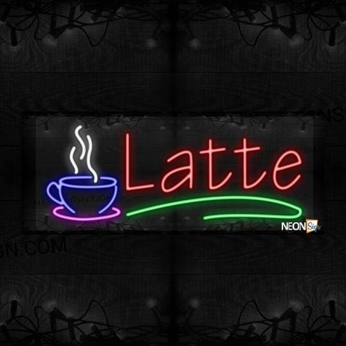 Latte with logo and green line LED Flex