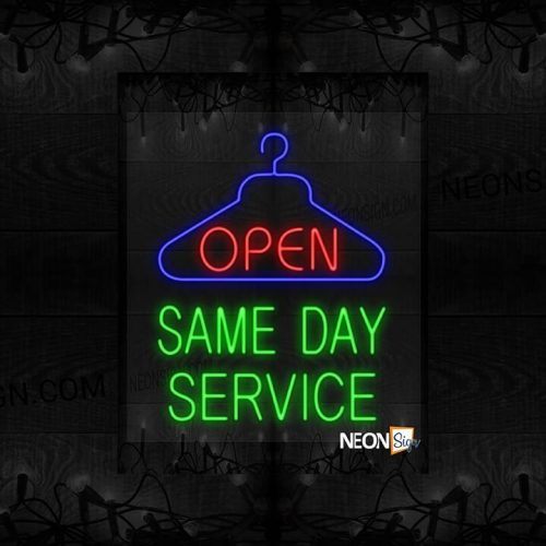 Same Day Service with Open and Clothes Hanger LED Flex