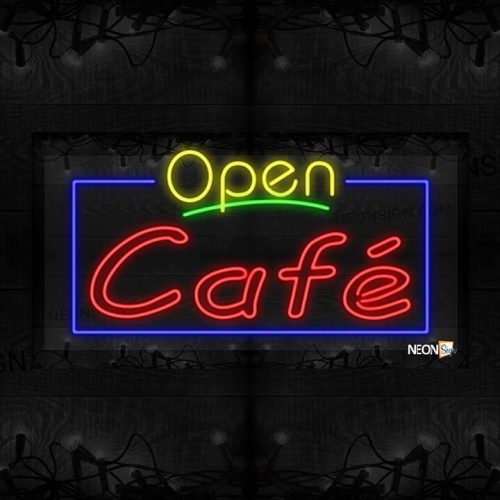 Open Cafe with Blue Border  LED Flex
