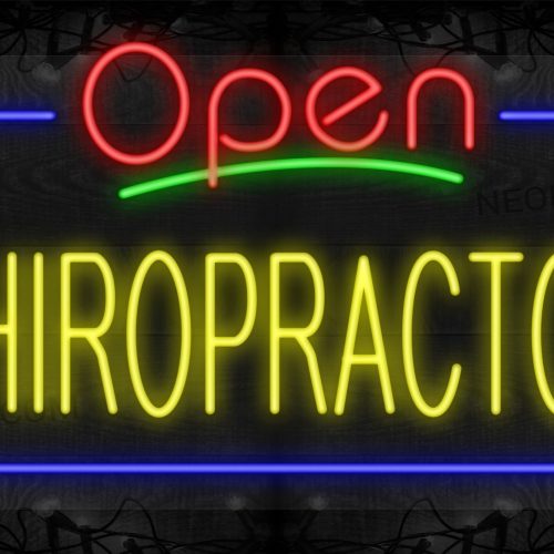 Open Chiropractor with Blue Border LED Flex
