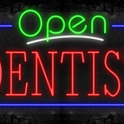 Open Dentist with Blue Border LED Flex Sign