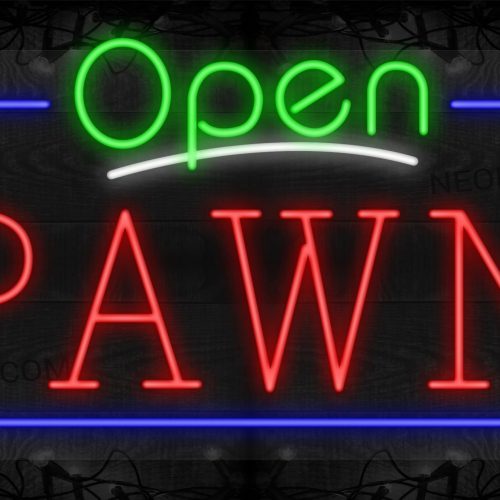 Open Pawn with Blue Border LED Flex SIgn