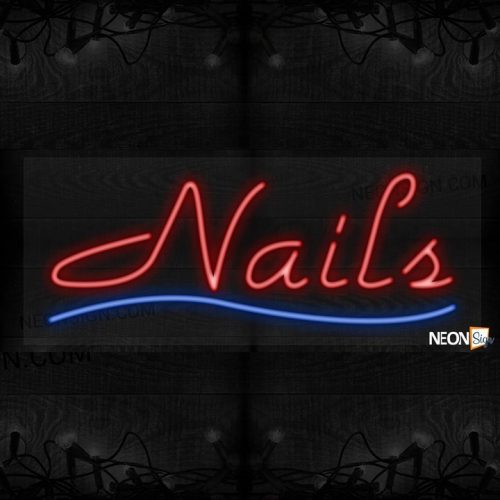 Nails with blue line LED Flex