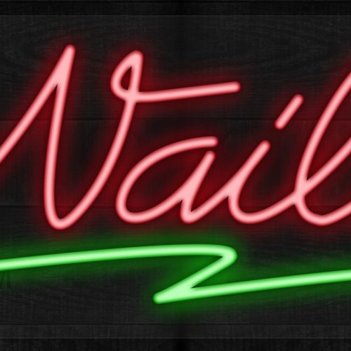 Nails with green line LED Flex