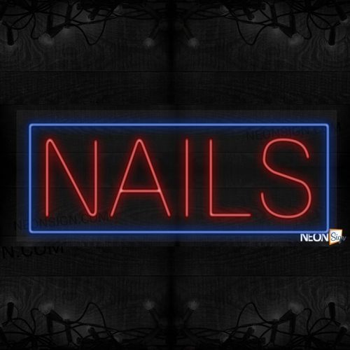 Nails with blue border LED Flex