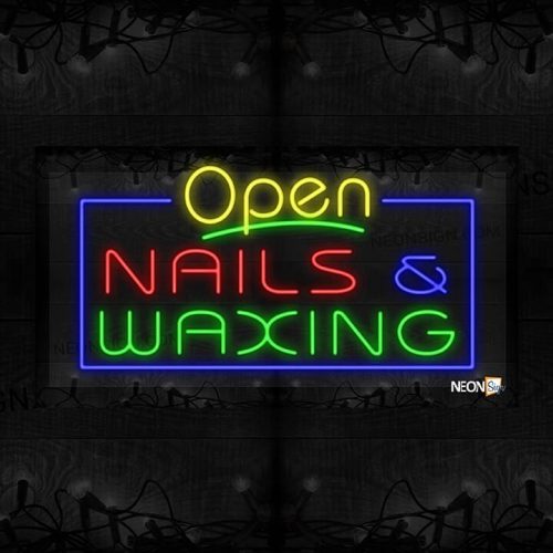 Open Nails & waxing with Blue Border LED Flex
