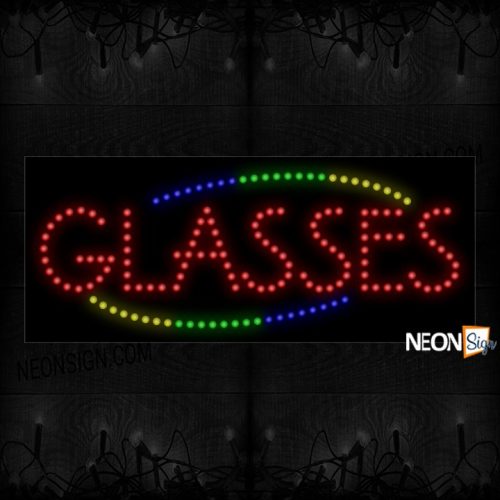 Glasses In Red With Colorful Arc Border LED Bulb